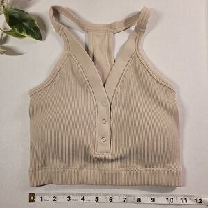 Pro-Fit Seamless Ribbed Top in Beige